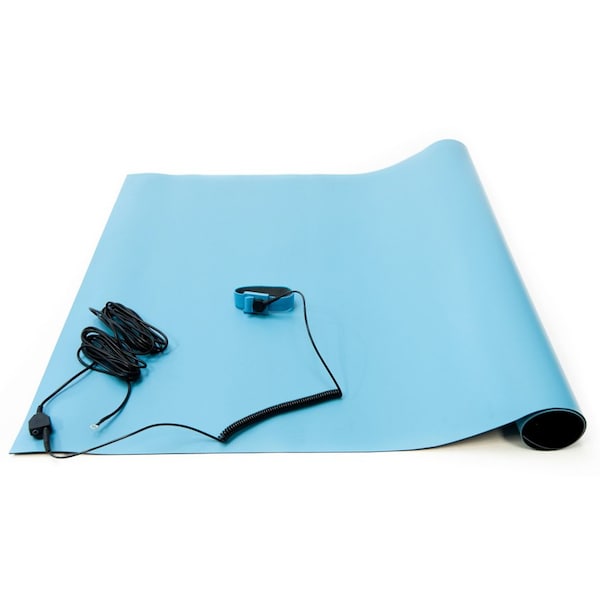 Bertech ESD Anti-Static High Temperature Table Mat Kit, 2.5 Ft. x 4 Ft., Blue 2059T-2.5x4BKT - main